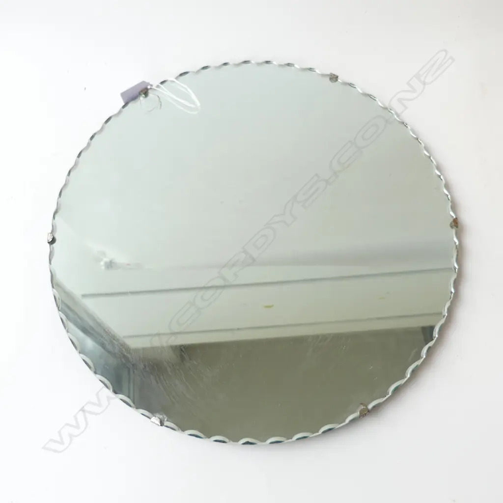 VINTAGE / DECO ROUND MIRROR 400mm dia CHIP  Image 1++