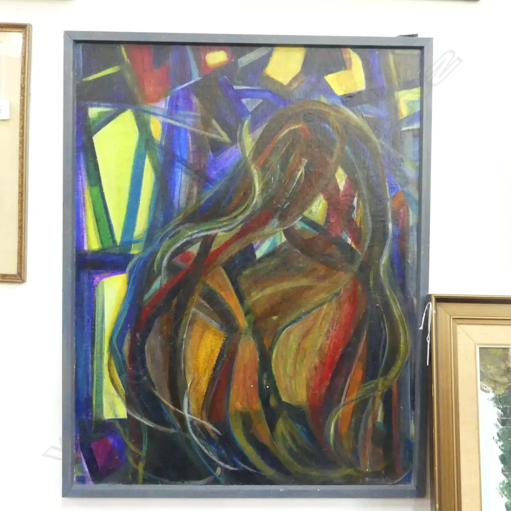 JEAN BEYDA, UNTITLED ABSTRACT ACRYLIC ON BOARD 695x540mm Image 1++