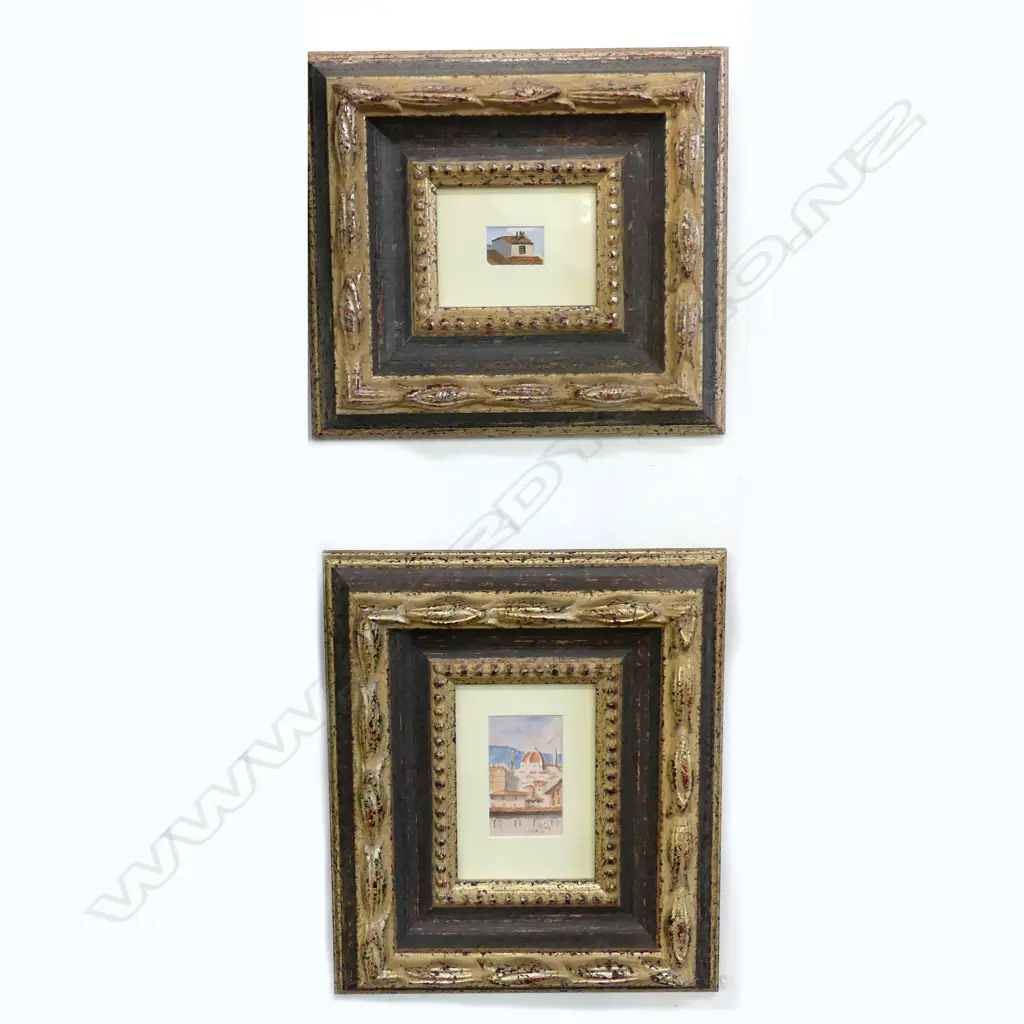 2 TINY ITALIAN WCs 80x45, 25x35mm IN LG FRAMES Image 1++