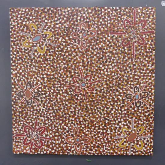PATRICIA (PATSY) KAMARA (AUS), ABORIGINAL ART, OIL ON CANVAS. 620 x 640mm