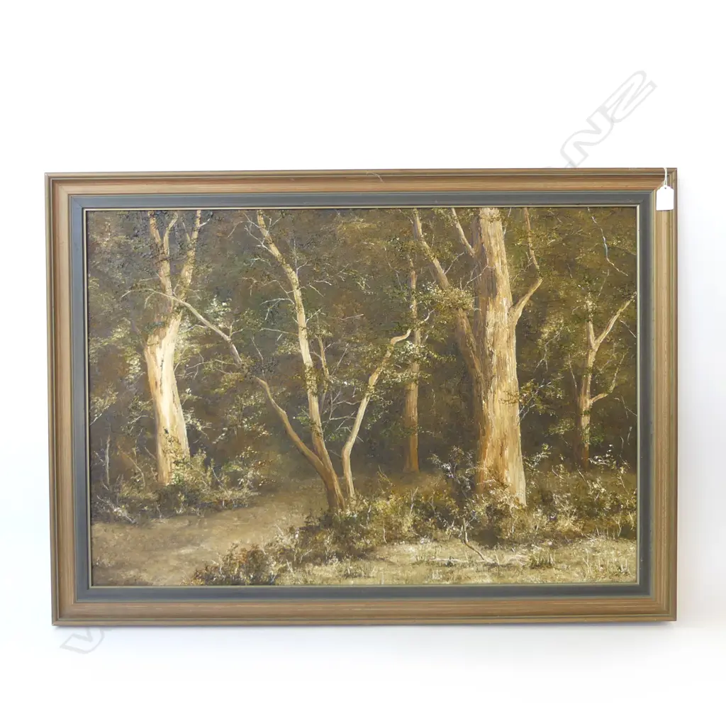 JUDITH MORETON 'LIGHT & SHADE' TE AROHA 1976, OIL ON BOARD 580x850mm Image 1++