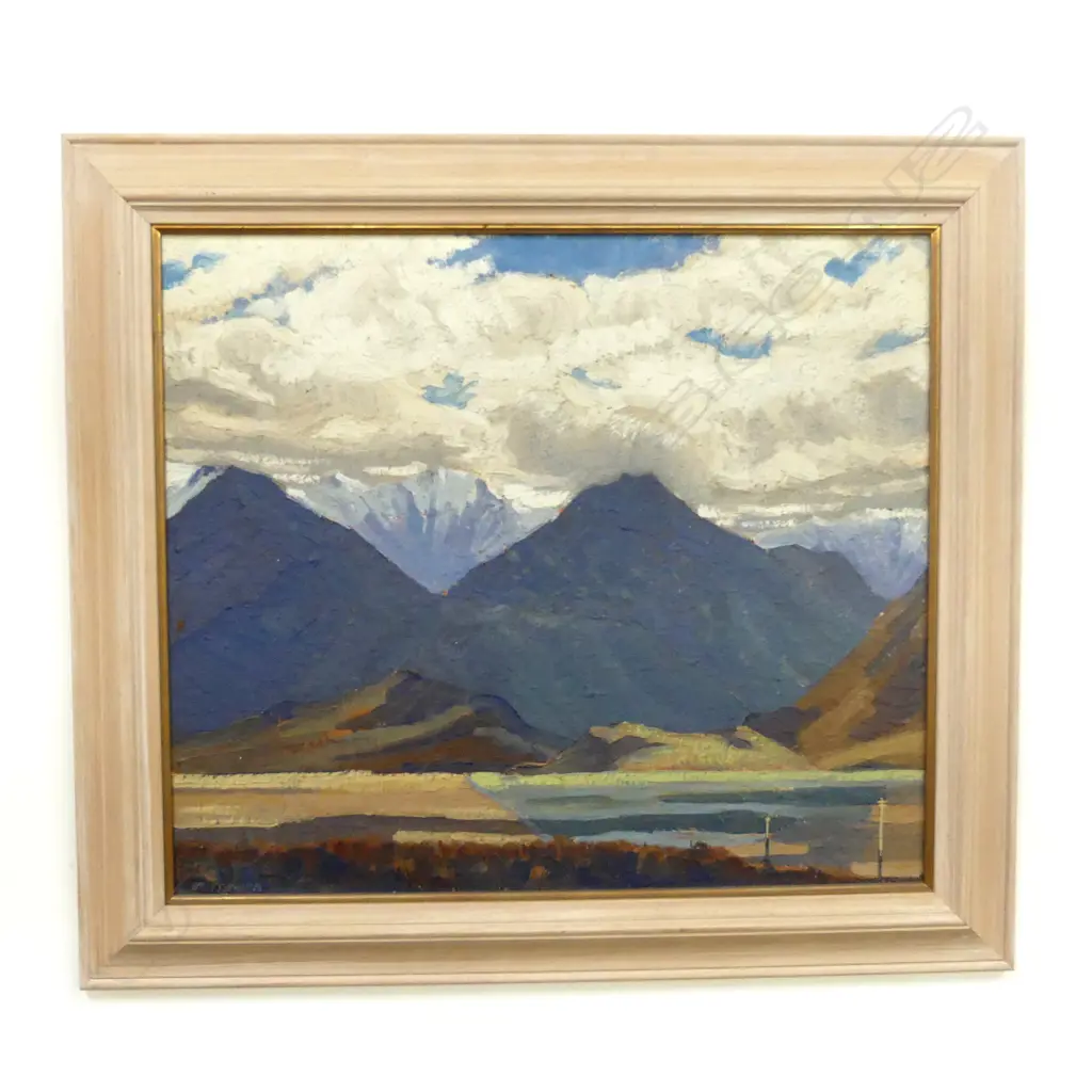 J BRITTENDEN, SOUTH ISLAND, OIL ON BOARD, SOUTH ISLAND, 770 x 630mm Image 1++
