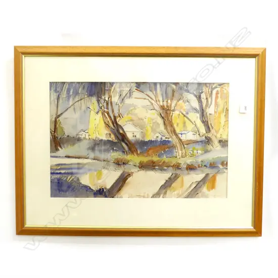 JOY SIMMONS, OMARAMA, WATERCOLOUR, SIGNED, 580 x740mm