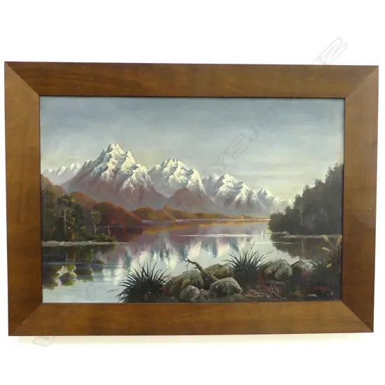 W B SEALY, LAKE & MOUNTAINS, OIL ON BOARD, SIGNED, 440 x 650mm