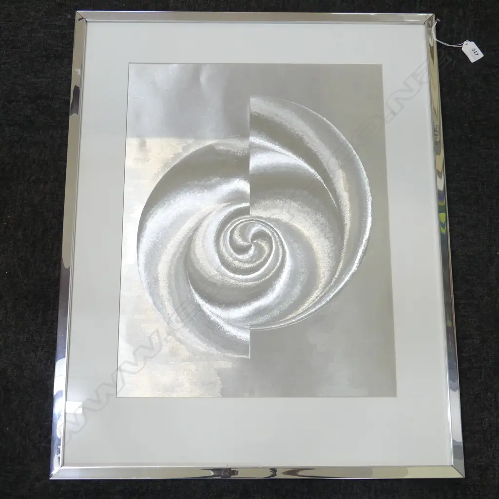 PATRICK DUPRE (FRENCH b.1945) SILVER OP ART PRINT 520x400mm Image 1++