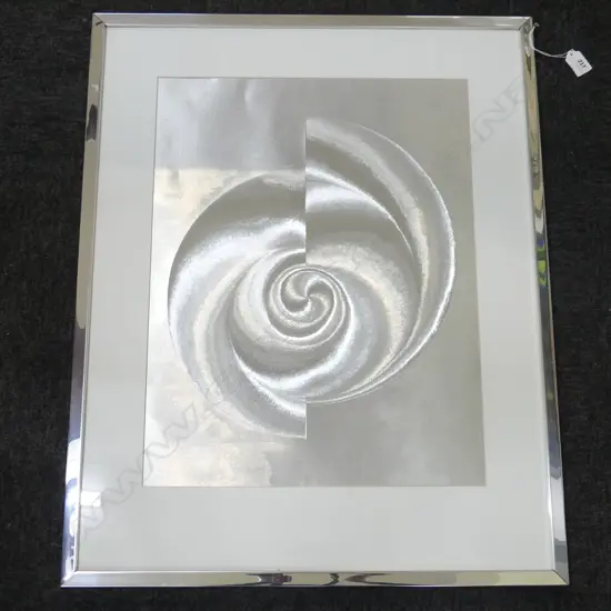 PATRICK DUPRE (FRENCH b.1945) SILVER OP ART PRINT 520x400mm