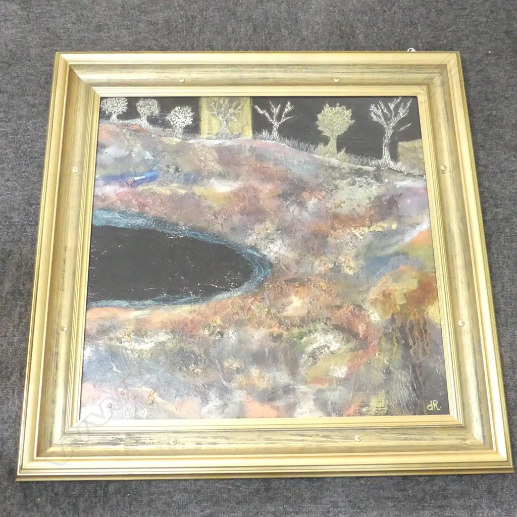 DAVE RAY OIL 'THERE'S A HOLE IN MY MENTAL LANDSCAPE' 590 X 590mm Image 1++