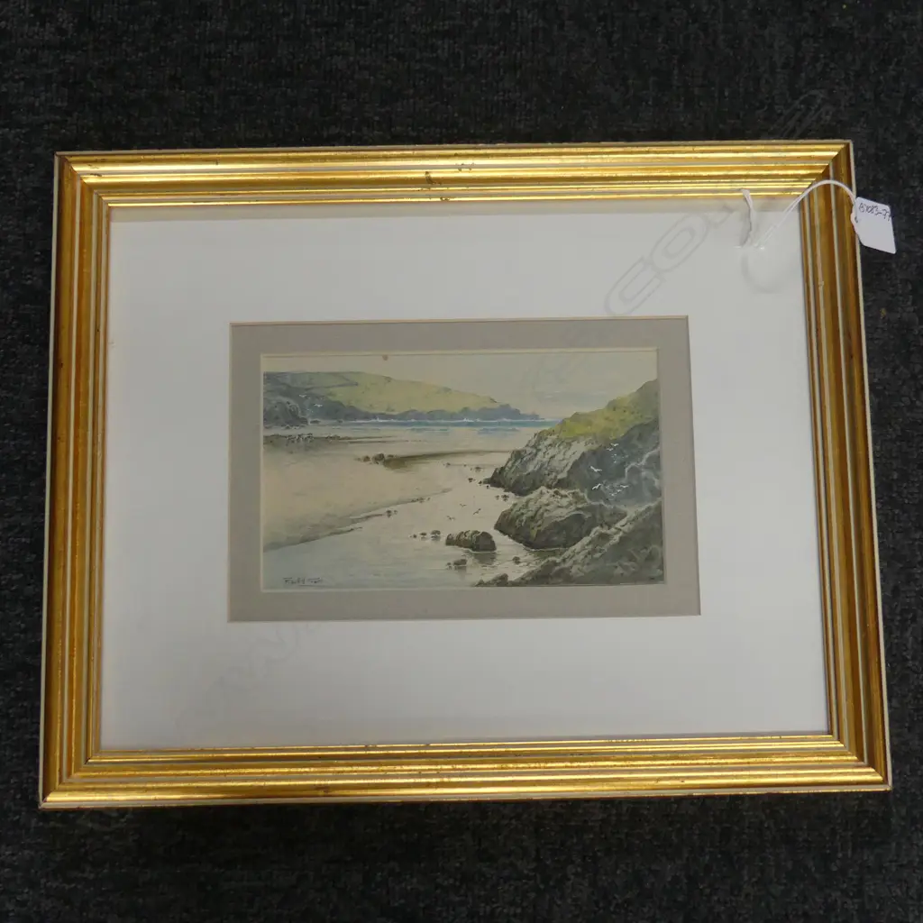 **RTV** F LEYTON 'NEWQUAY, CORNWALL', WATERCOLOUR, 120 x 180mm Image 1++