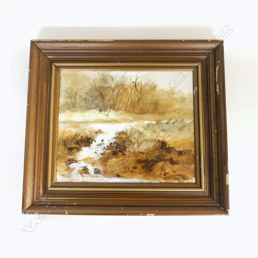 OIL ON BOARD BY LANCE O,GORMAN 'SUMMER WATERS ' VERSO SIGNED. 230X280mm Image 1++