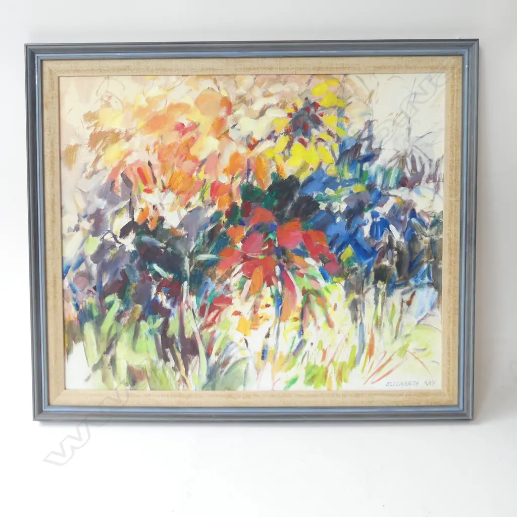 (24646) ELIZABETH KAY, ABSTRACT OIL ON BOARD 480x580mm Image 1++