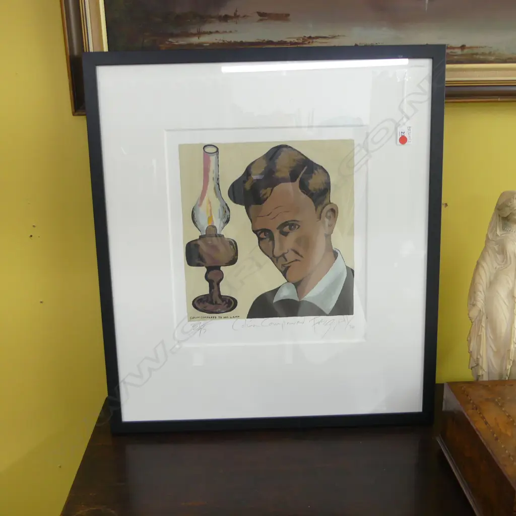 DICK FRIZZEL 'COLIN COMPARED TO HIS LAMP' SIGNED PRINT 39/75 365x325mm Image 1++