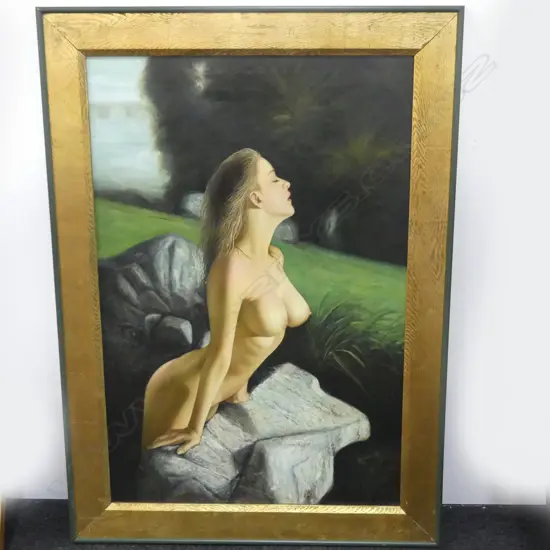 ARTIST UNKNOWN, NUDE OIL ON CANVAS 900x600mm