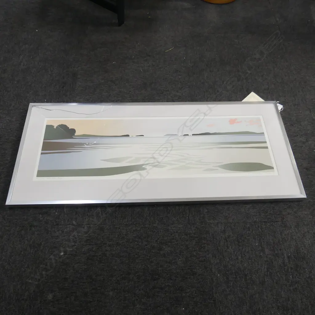 MALCOLM WARR 'COCKLE BAY' SERIGRAPH 80/160 '83 280x870mm glass broken Image 1++