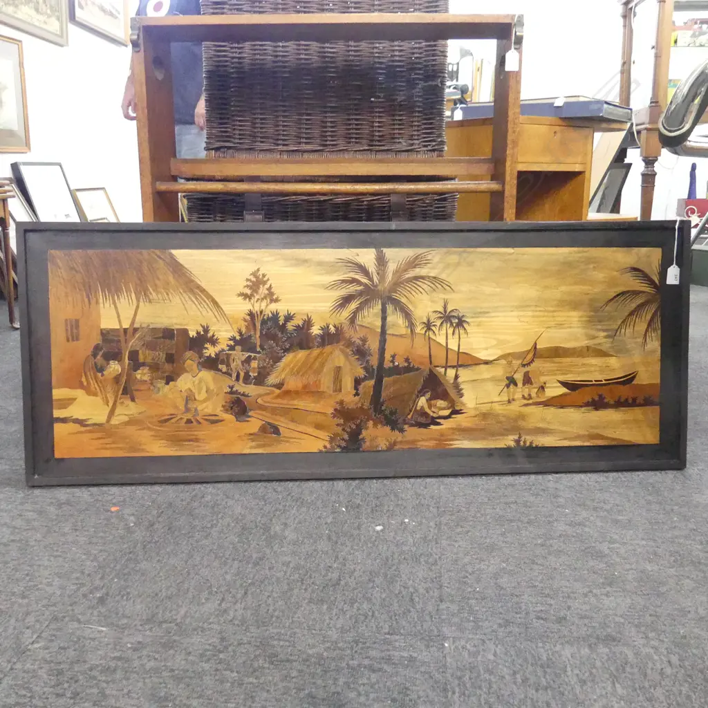 WOODEN INLAID ARTWORK 1200x450mm Image 1++