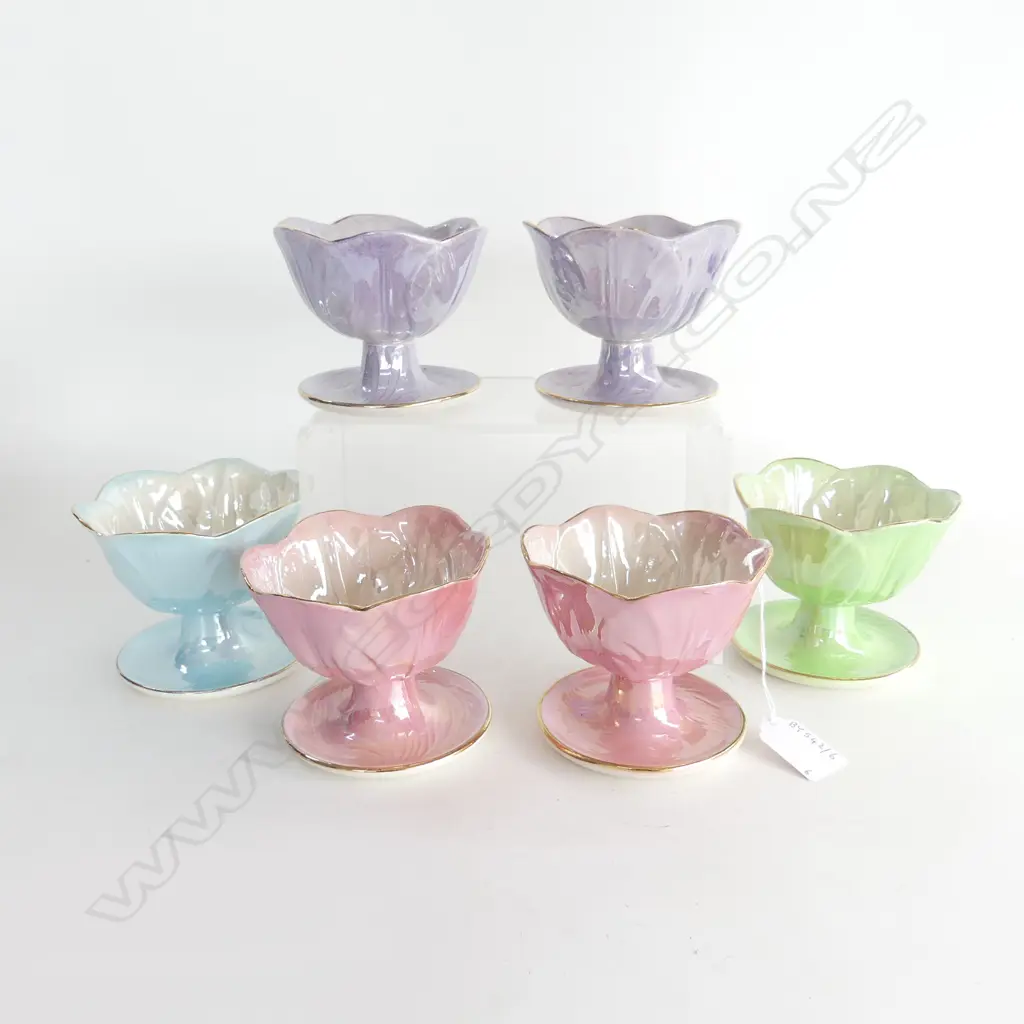 6 MALING CHINA LUSTER DESSERT GOBLETS H85MM Image 1++