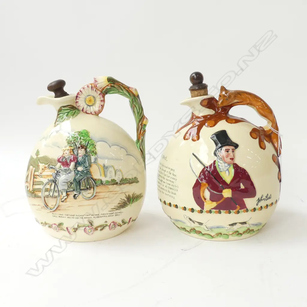 2 CROWN DEVON MUSICAL JUGS; KILLARNEY & JOHN PEEL H.200mm Image 1++