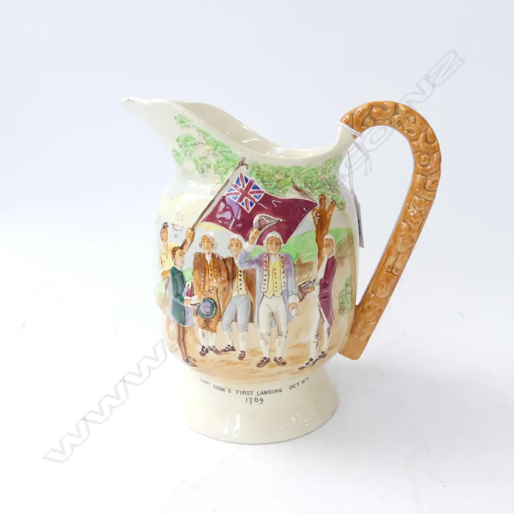 CROWN DEVON CAPTAIN COOK 'HAERE RA' MUSICAL JUG H.195mm Image 1++