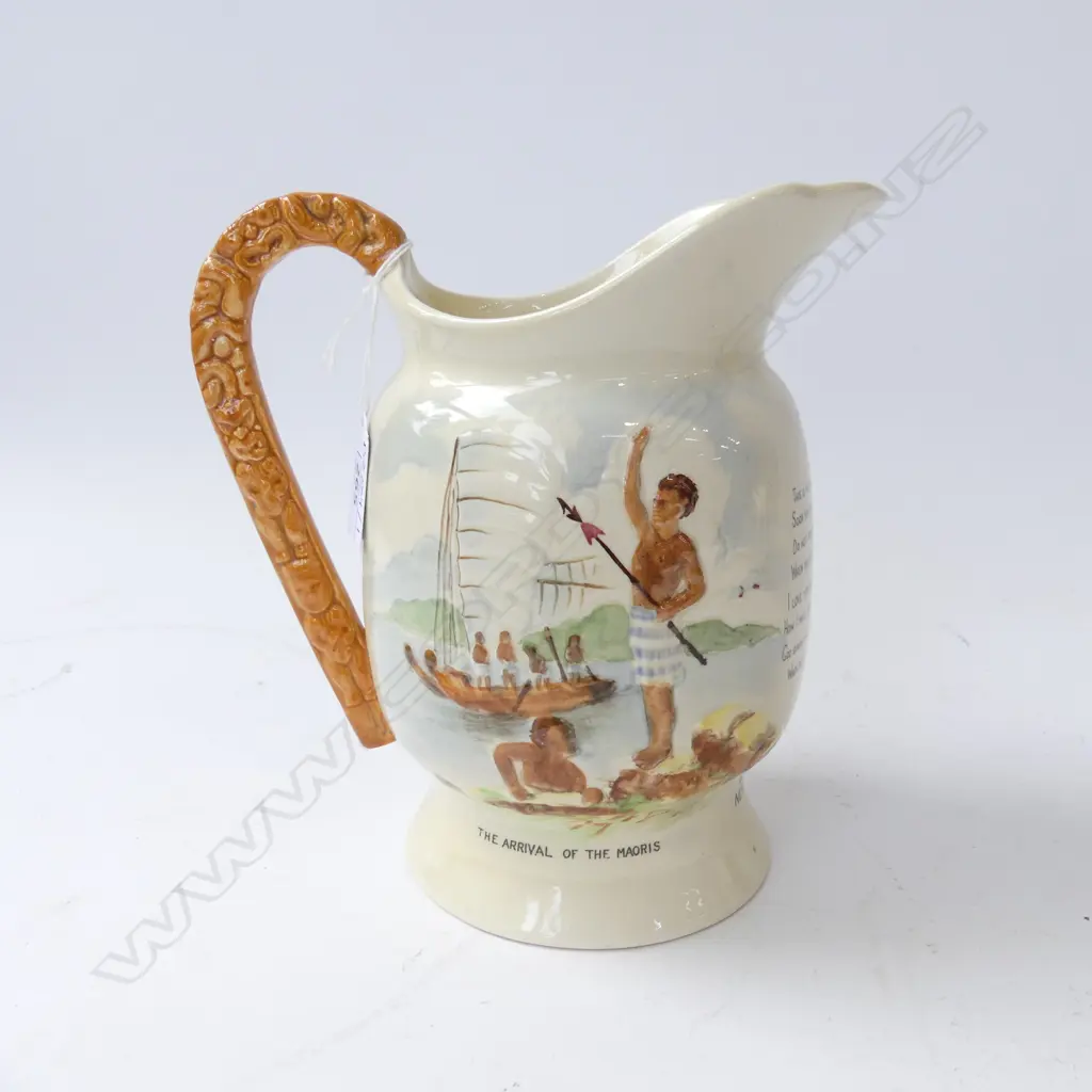 CROWN DEVON CAPTAIN COOK 'HAERE RA' MUSICAL JUG H.195mm Image 1++