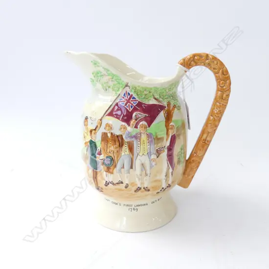 CROWN DEVON CAPTAIN COOK 'HAERE RA' MUSICAL JUG H.195mm