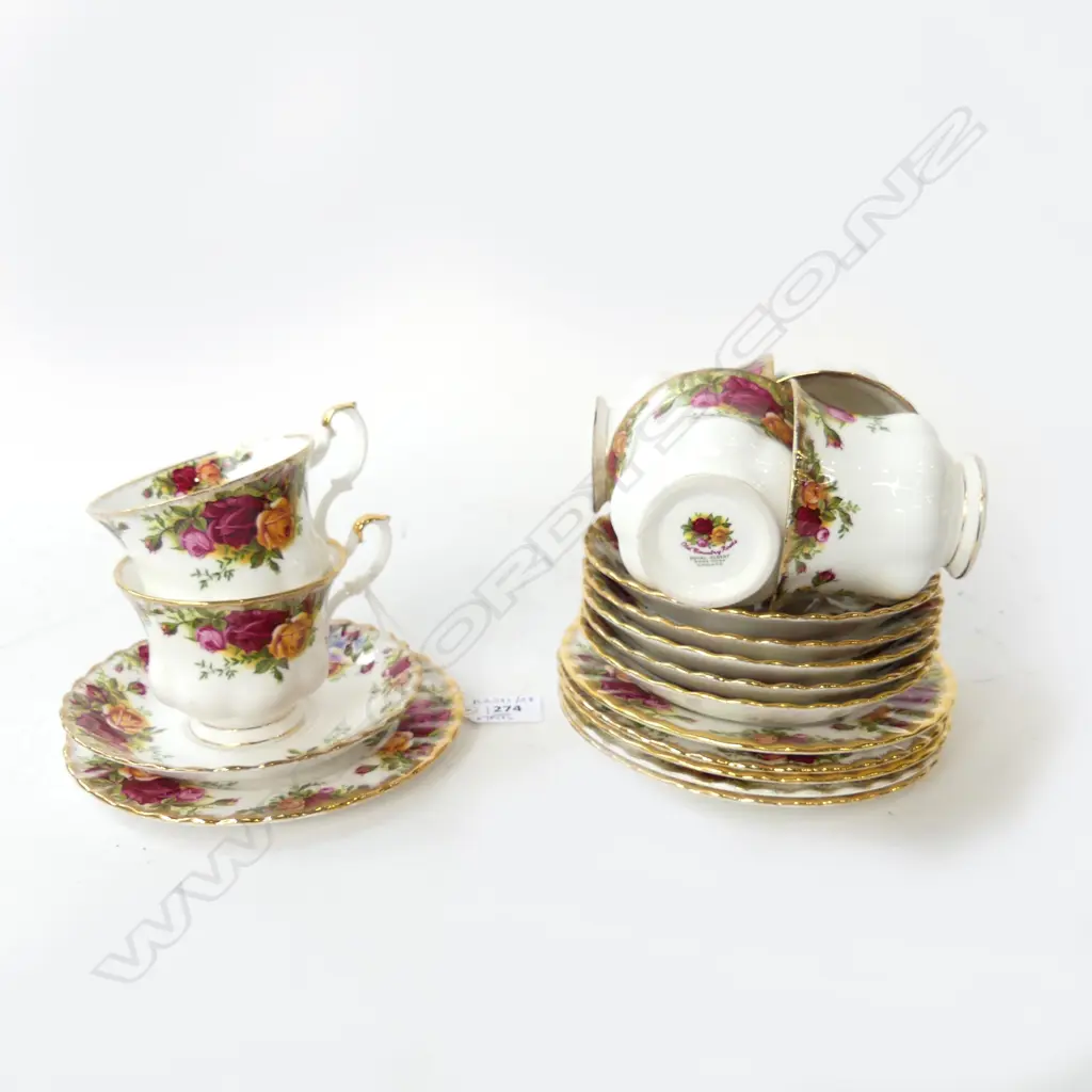 6 TRIOS; ROYAL ALBERT OLD COUNTRY ROSES Image 1++