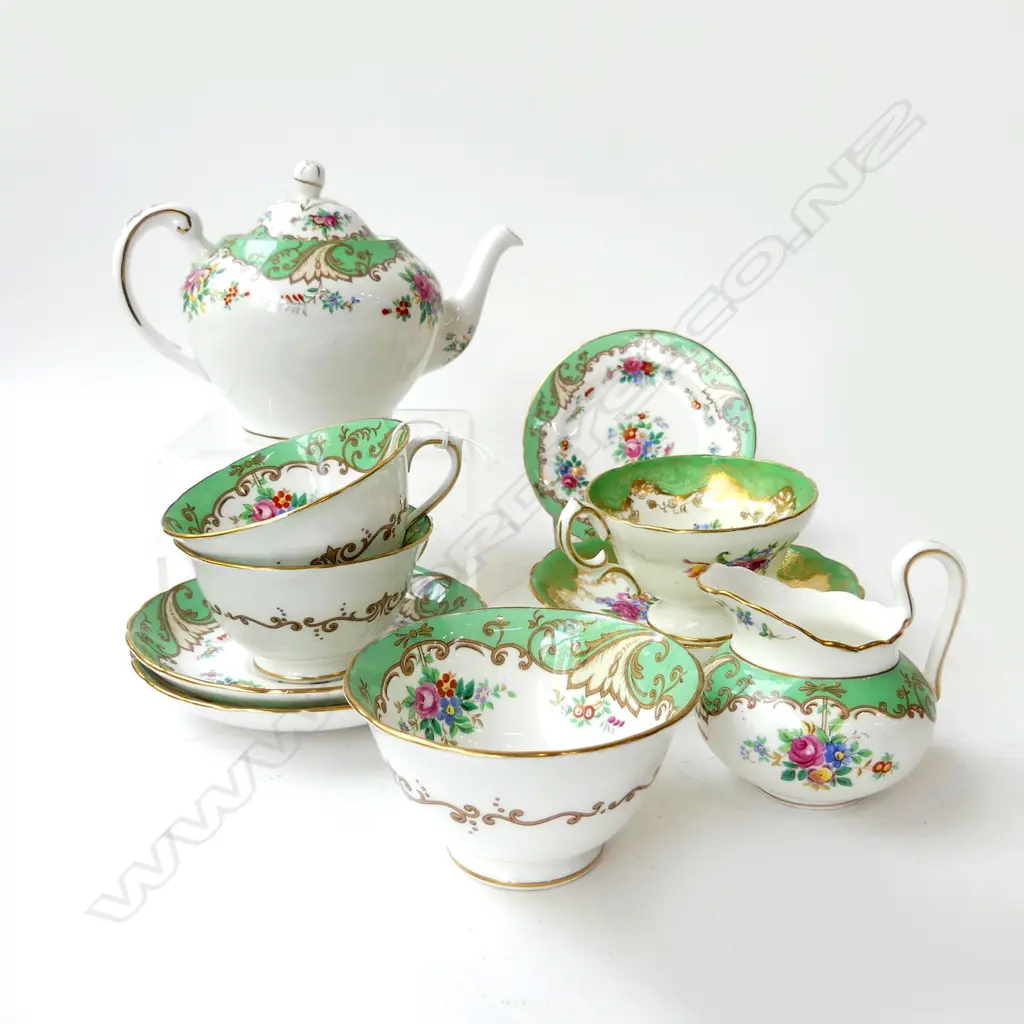 ASST. QUALITY CHINA; TUSCAN TEAPOT, MILK, SUGAR, 2 C/S ETC Image 1++