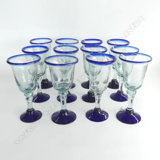 12 HAND BLOWN WINE GLASSES H.200mm