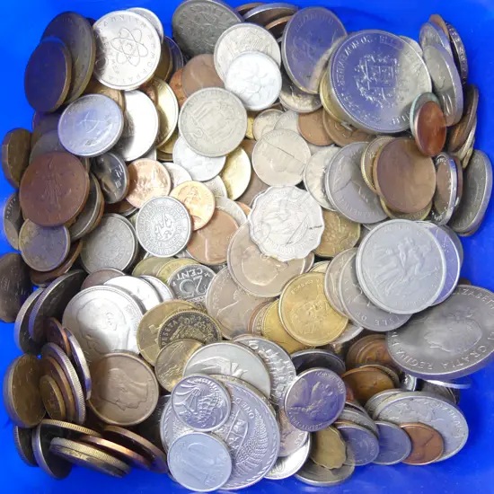 TUB ASST. WORLD COINS