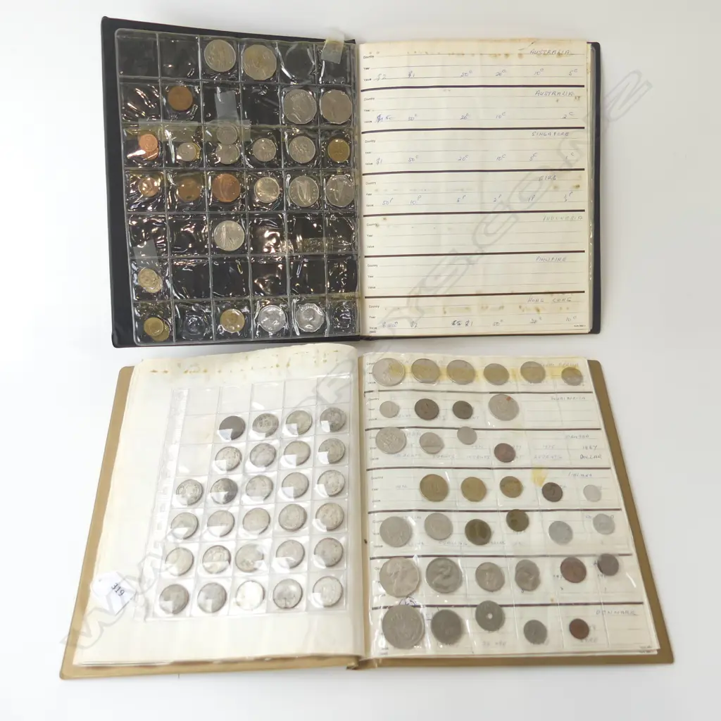 2 WORLD COIN ALBUMS + LOOSE SLEEVE 28 CHINESE COINS Image 1++