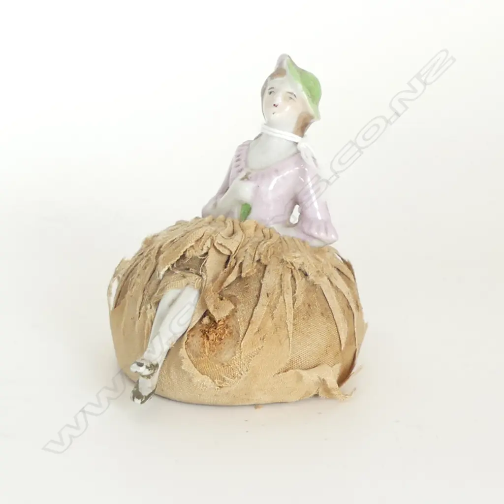 CHINA DOLL PIN CUSHION - cushion worn Image 1++