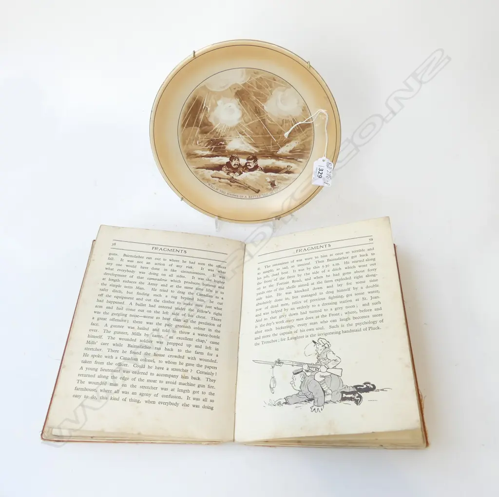 BAIRNSFATHER PLATE & BOOK.  Image 1++