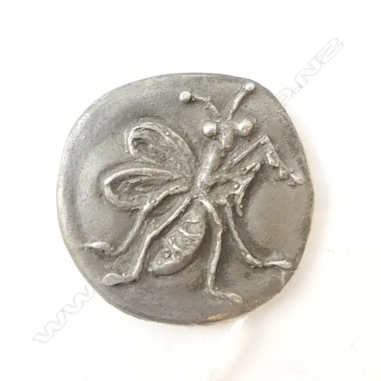 BETTY BEADLE 'THE MANTIS' SILVER? WHITE METAL ART MEDALLION 65mm dia