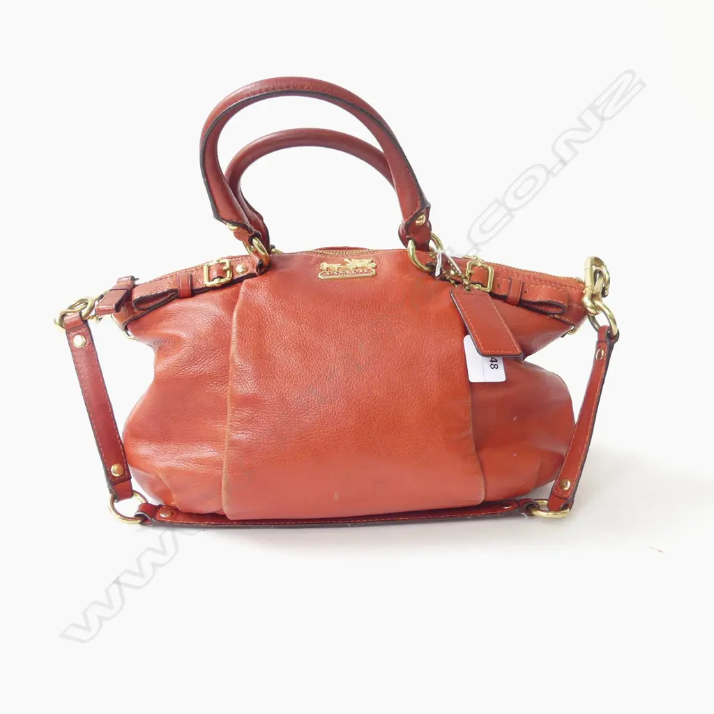 LEATHER COACH HANDBAG W.350mm Image 1++