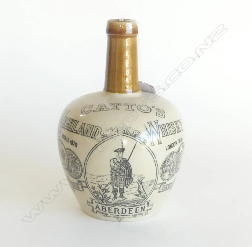 CATTO'S STONEWARE WHISKEY FLAGON Image 1++