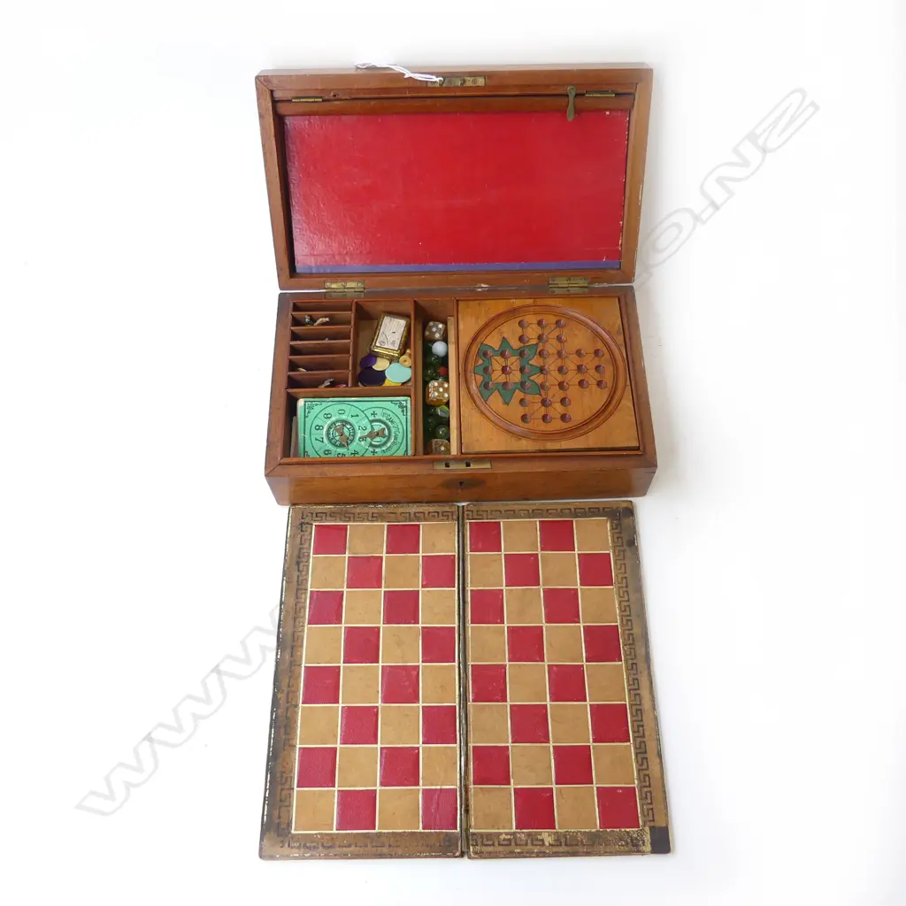 ANTIQUE BOXED GAMES SET W.340mm Image 1++