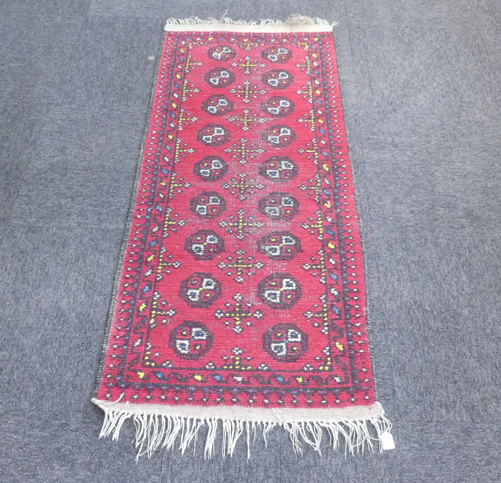 SMALL HAND KNOTTED WOOL PILE RUG 1400x640mm Image 1++