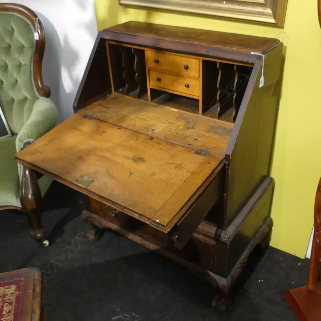 ANTIQUE STYLE EARLY 20thC OAK FALL FRONT BUREAU DESK 830x480x1045mm Image 1++