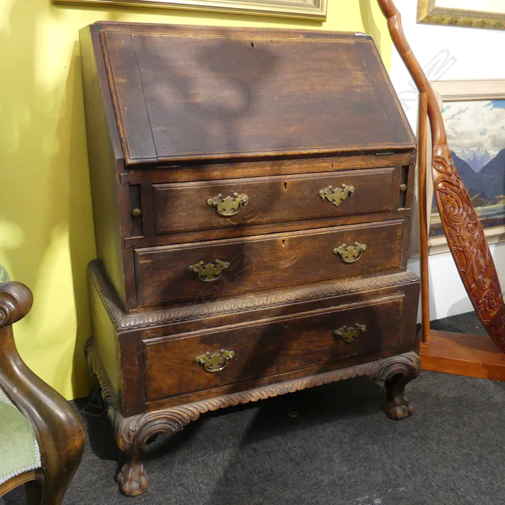 ANTIQUE STYLE EARLY 20thC OAK FALL FRONT BUREAU DESK 830x480x1045mm Image 1++