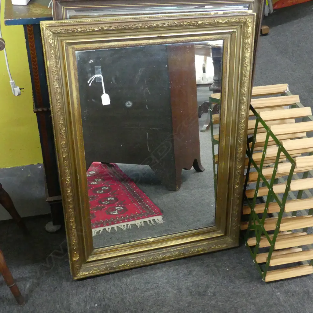 ANTIQUE GILT FRAMED MIRROR 685x940mm Image 1++