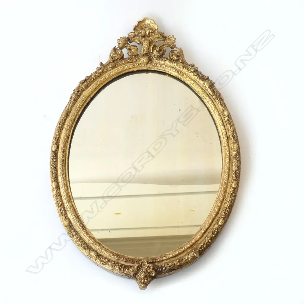 GILT FRAMED OVAL MIRROR 550x350mm Image 1++