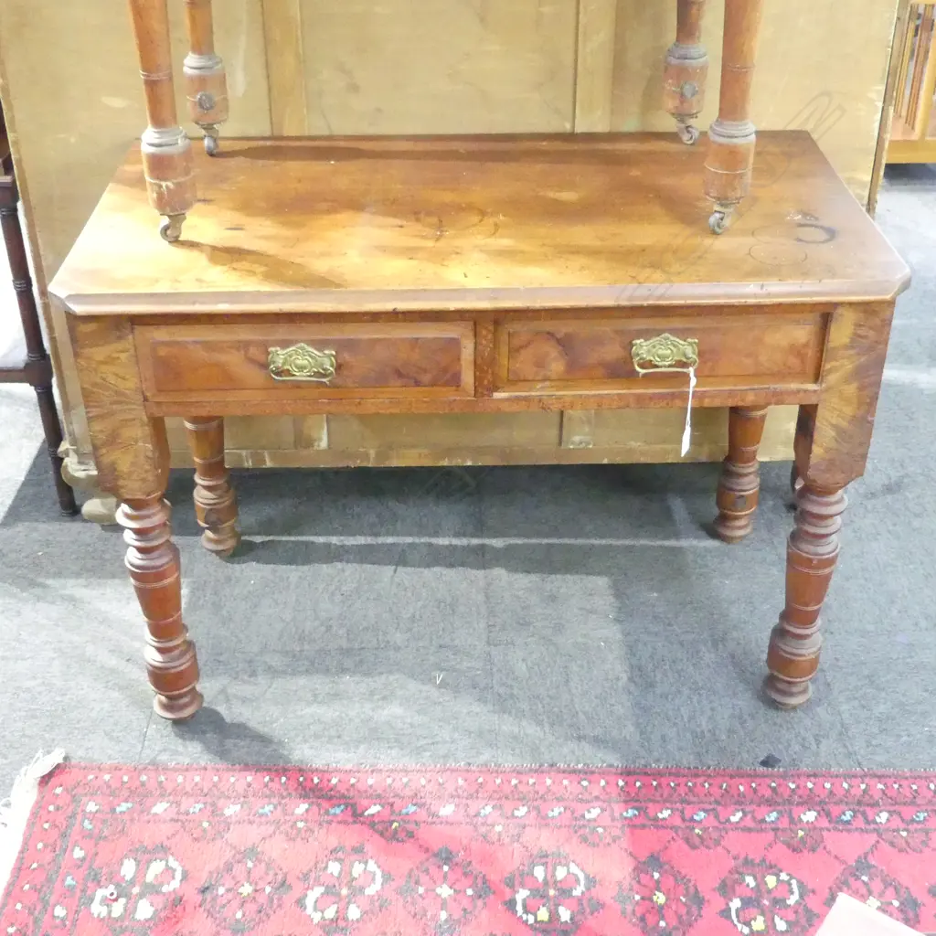EARLY 20thC DESK w. 2 DRAWERS 1000x530x695mm Image 1++