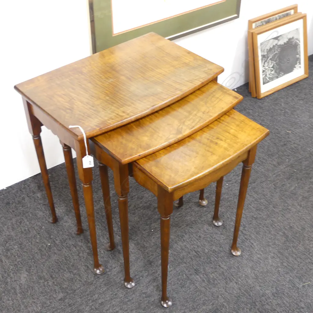 3 NESTING TABLES BURR VENEER 485x335x525mm Image 1++