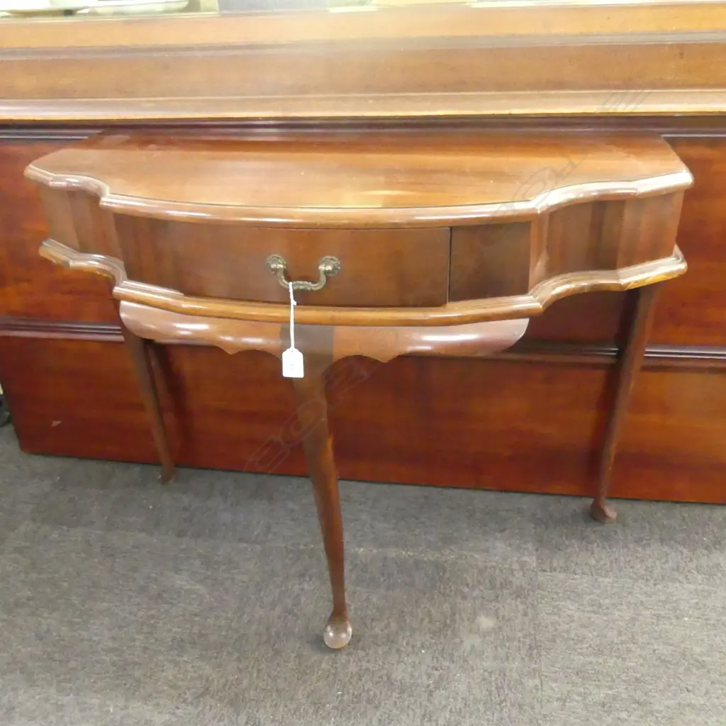 MAHOGANY CONSOLE TABLE w. 1 DRAWER W.970mm Image 1++