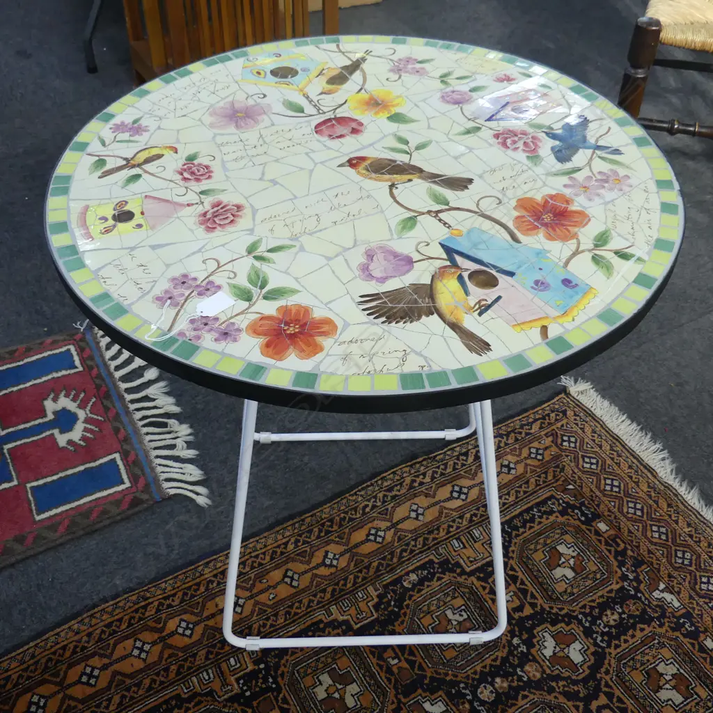 PATIO TABLE - MOSAIC TOP 700mm dia Image 1++
