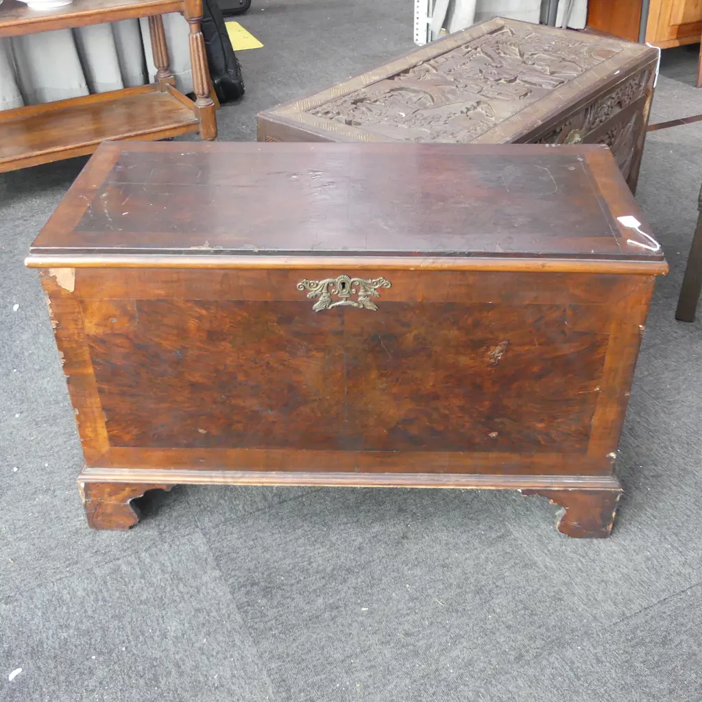 EARLY 20thC GEORGIAN STYLE BLANKET BOX 945x420x575mm Image 1++