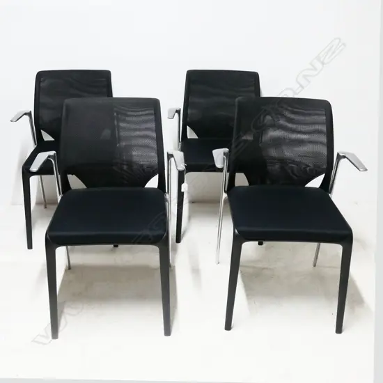 4 VITRA M15 CHAIRS - MADE IN GERMANY, SOME WEAR