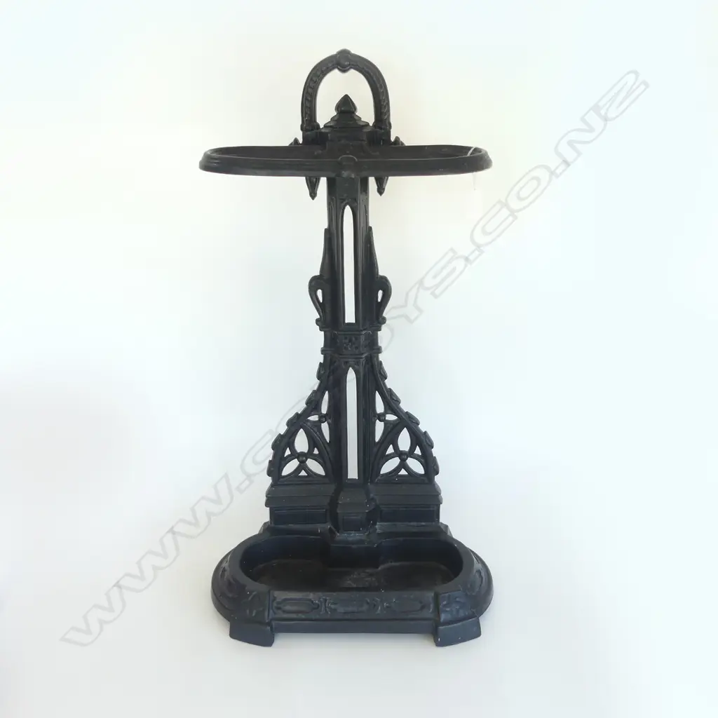 GOTHIC style METAL UMBRELLA STAND painted black. H.690mm Image 1++