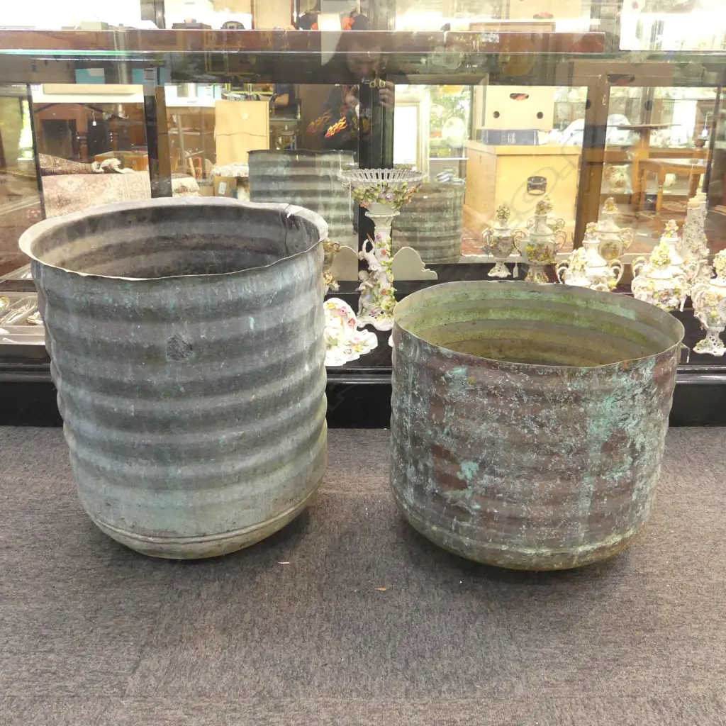 2 LG COPPER PLANTERS H.520, 380mm Image 1++