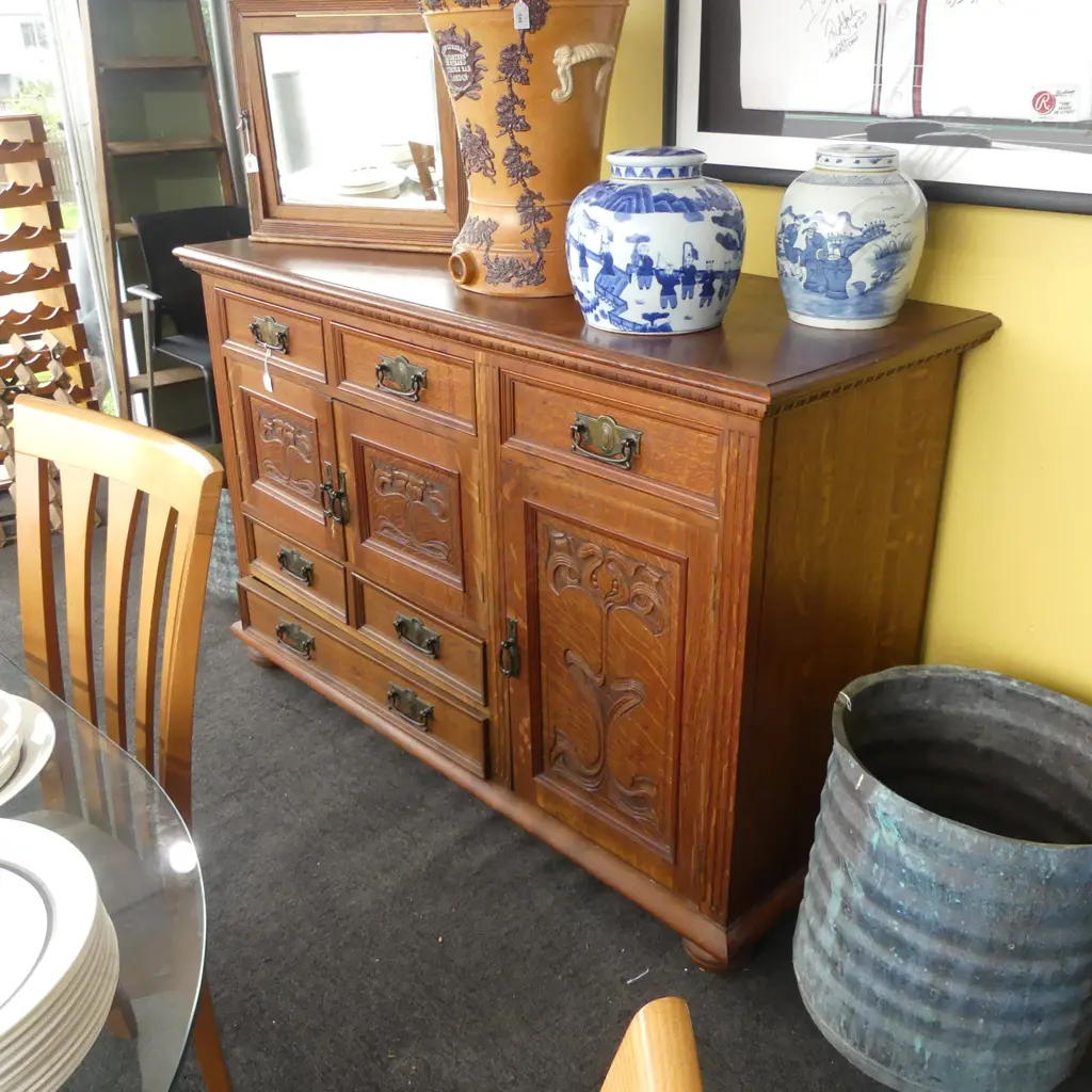 EARLY 20thC OAK ARTS & CRAFTS SIDEBOARD 1525x580x1000mm Image 1++