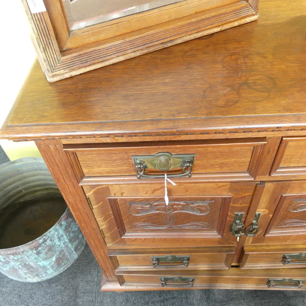 EARLY 20thC OAK ARTS & CRAFTS SIDEBOARD 1525x580x1000mm Image 1++