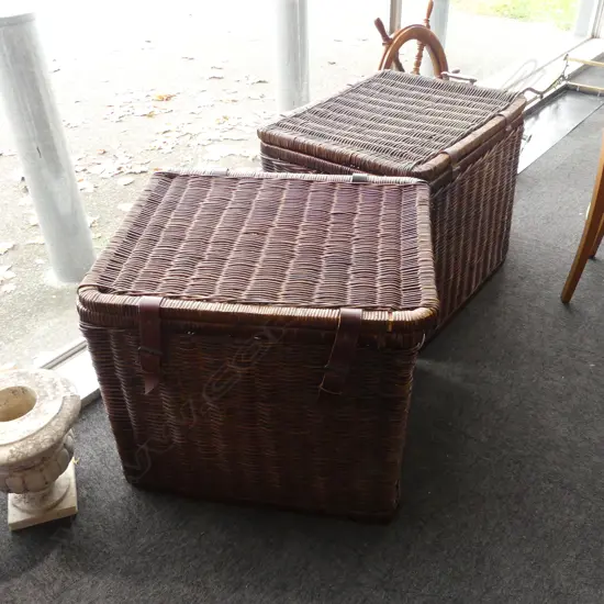 PR LG RATTAN WHICKER HAMPERS 670x550x580mm